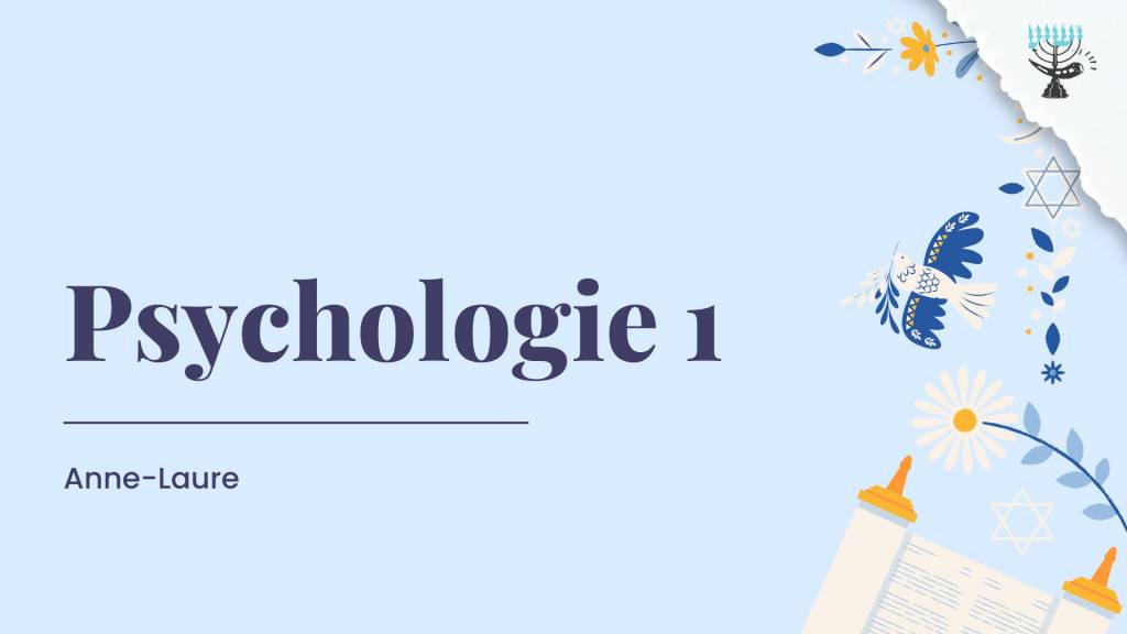 Visuel cours de psychologie TMPI Yeshiva